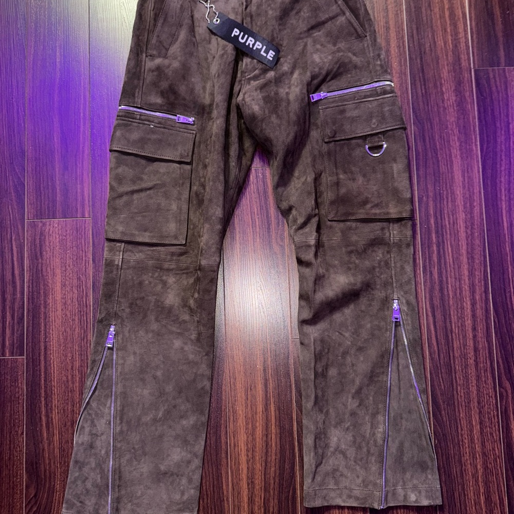Purple Men's Dark Brown Cargo Pants